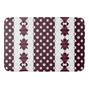 Elegant Floral Pattern with Lotus and Blossom Bath Mat
