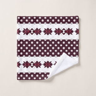 Elegant Floral Pattern with Lotus and Blossom Wash Cloth