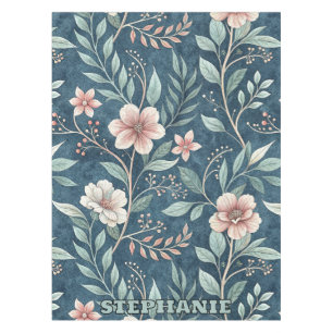 Elegant Floral Pattern with Pink & Cream Blossoms Tablecloth