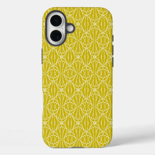 Elegant Floral Pattern with Red and Blue Leaves Ca iPhone 16 Plus Case