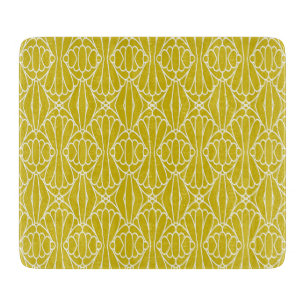 Elegant Floral Pattern with Red and Blue Leaves Cu Cutting Board