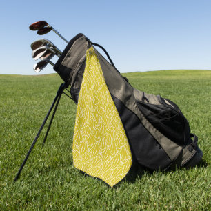 Elegant Floral Pattern with Red and Blue Leaves Go Golf Towel