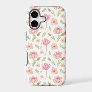 Elegant Floral Pattern with Red and Blue Leaves iP