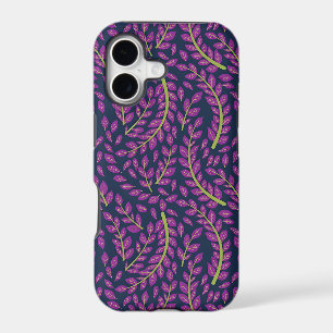 Elegant Floral Pattern with Red and Blue Leaves iP