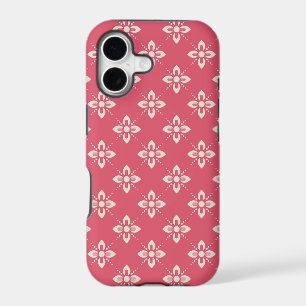 Elegant Floral Pattern with Red and Blue Leaves iP
