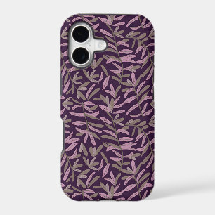 Elegant Floral Pattern with Red and Blue Leaves iP