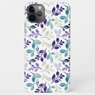 Elegant Floral Pattern with Red and Blue Leaves iP iPhone 11Pro Max Case