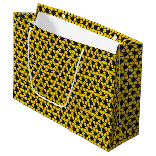 Elegant Floral Pattern with Red and Blue Leaves La Large Gift Bag
