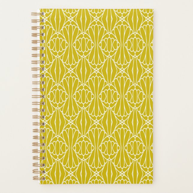Elegant Floral Pattern with Red and Blue Leaves Pl Planner (Front)