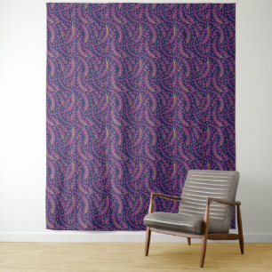 Elegant Floral Pattern with Red and Blue Leaves Ta Tapestry