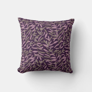 Elegant Floral Pattern with Red and Blue Leaves Th Cushion