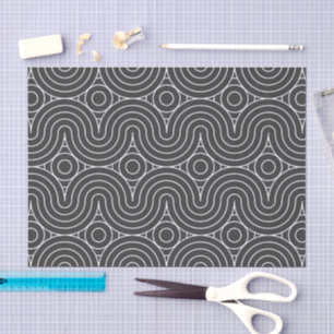 Elegant Floral Pattern with Red and Blue Leaves Ti Tissue Paper