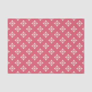 Elegant Floral Pattern with Red and Blue Leaves Ti Tissue Paper