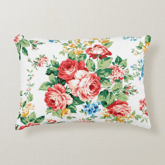 Elegant Floral Pattern with Rose Design Element Decorative Cushion (Front)