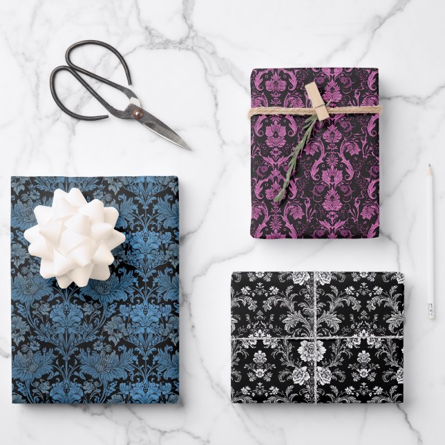 Elegant Floral Patterns Wrapping Paper Sheet (Front)