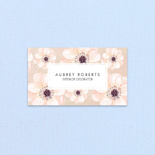 Elegant Floral Peach Pattern Business Card
