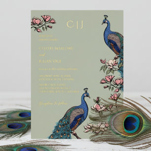 Elegant Floral Peacock Wedding