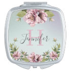 Elegant floral peonies & leaves custom monogram