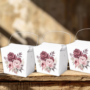 Elegant Floral Peony Watercolor Wedding Party Favour Box