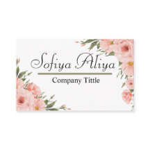 Elegant Floral Personalised Business Card Design