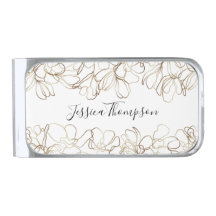 Elegant Floral Personalised Money Clip