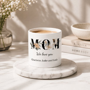 Elegant Floral Personalised Mum Espresso Mug