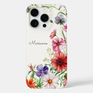 Elegant Floral Personalised Name iPhone 16 Pro Case