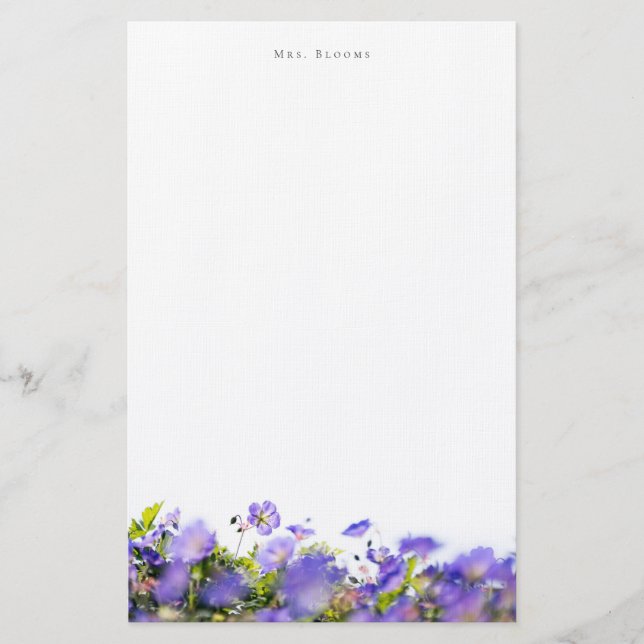 Elegant floral Personalised Stationery (Front)