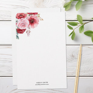 Elegant Floral Personalised Stationery Paper