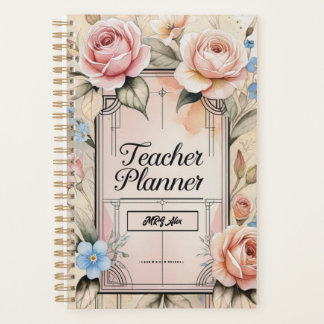 Elegant Floral Personalised Teacher PlannerPlanner Planner