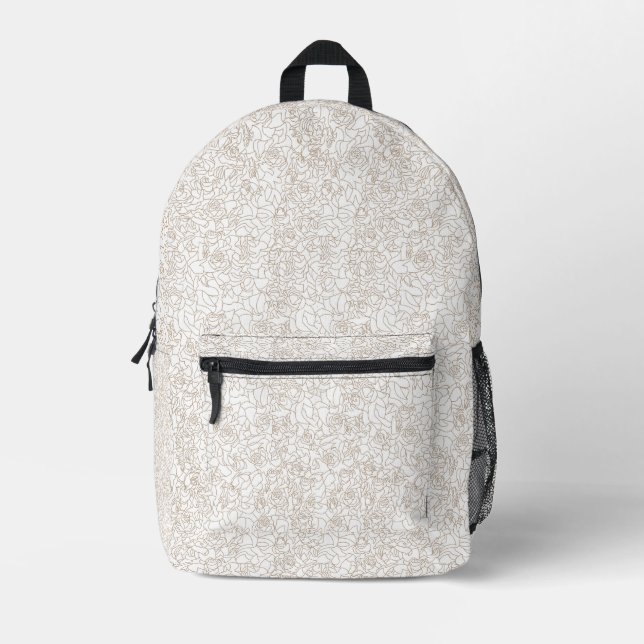 Elegant Floral Personalised Wedding Backpack (Front)