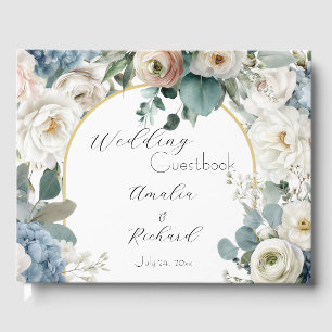 Elegant Floral Personalised Wedding Guestbook