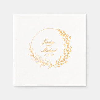elegant floral personalised wedding napkins