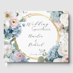 Elegant Floral Personalized Wedding Guestbook