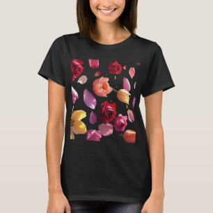 Elegant Floral Petal Modern Botanical Fashion T-Shirt