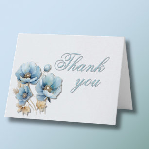 Elegant Floral Photo Any Year Birthday Thank You Card
