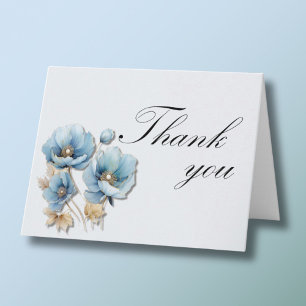 Elegant Floral Photo Any Year Birthday Thank You Card