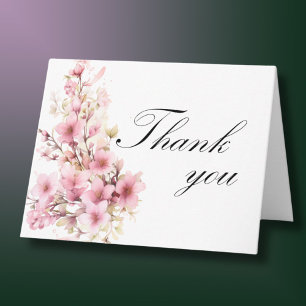 Elegant Floral Photo Any Year Birthday Thank You Card