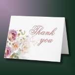 Elegant Floral Photo Any Year Birthday  Thank You Card<br><div class="desc">Conclude your special (any year) birthday celebration in a elegant style with this beautiful watercolor thank you card with colourful yet gentle flowers -- leading with blush pink and greenery, yet adding interesting other touches of colour. The text can be personalised including the guest of honour's age. If you have...</div>