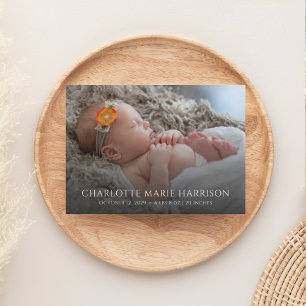 Elegant Floral Photo Birth Announcement