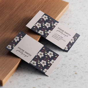 Elegant Floral Photograph Personalised Typography  Business Card