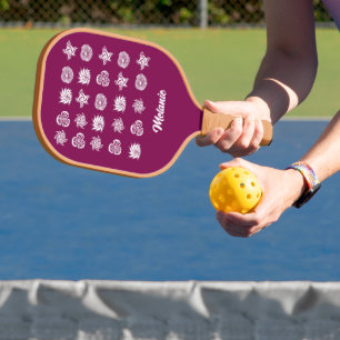 elegant floral pickleball paddle