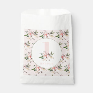 Elegant floral pink birthday party  favour bag
