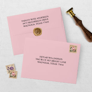 Elegant Floral Pink Bridal Shower Envelope