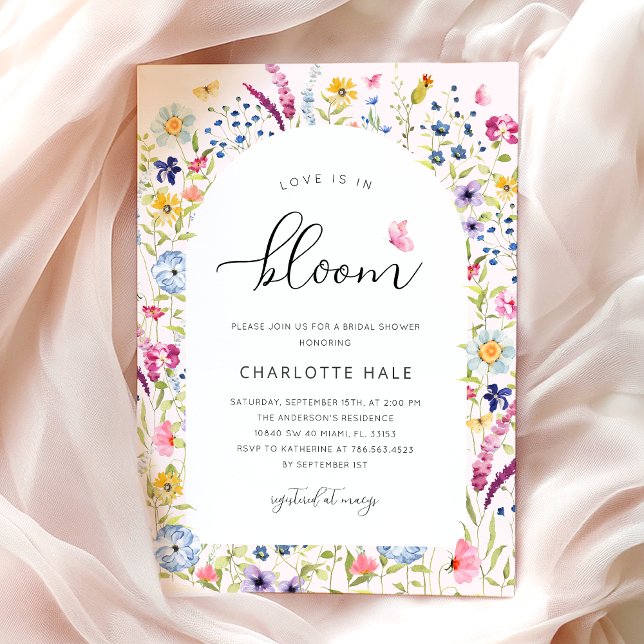 Elegant Floral Pink Bridal Shower Invitation (Creator Uploaded)