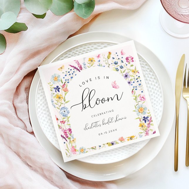 Elegant Floral Pink Bridal Shower  Napkin (Creator Uploaded)