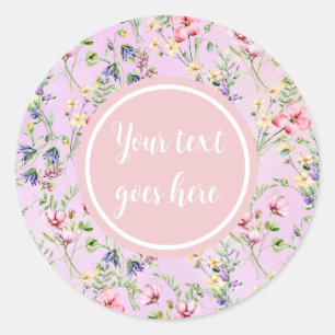 Elegant Floral Pink Frame: For Every Occasion Classic Round Sticker