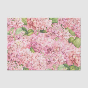 Elegant Floral Pink Hydrangea Pattern Tissue Paper