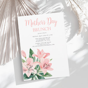 Elegant Floral Pink Mother's Day Brunch Invitation