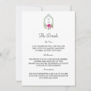 Elegant Floral Pink Peony Monogram Wedding Invitation